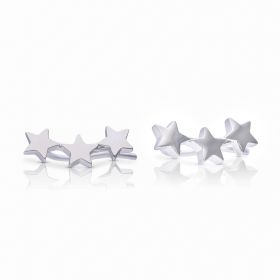 Diamonfire Plain Triple Star Crawler Earrings