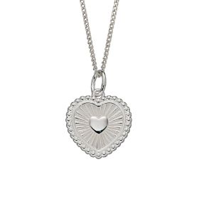 Sunray Texture Heart Pendant