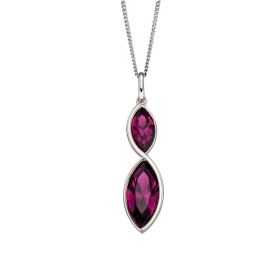 Fiorelli Amethyst Crystal Navette Twist Pendant