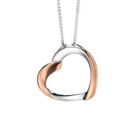 Fiorelli Ribbon Heart Pendant with Rose Gold Plating