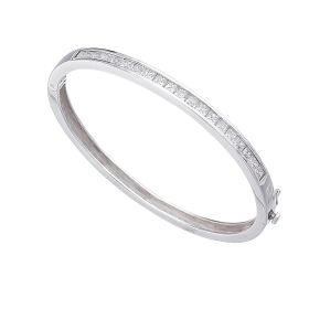 Square Channel Set Bangle with Cubic Zirconia