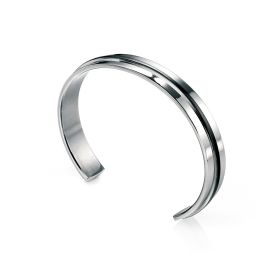 Fred Bennett Black IP Detailed Cuff Bangle