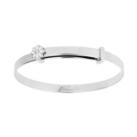 Enamel Daisy Expanding Bangle with Diamond