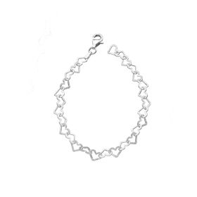 Diamond Cut Heart Bracelet