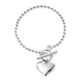 Ball Chain Bracelet with Heart Tag