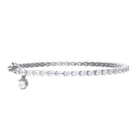 Diamonfire Small Zirconia Charm Tennis Bracelet 