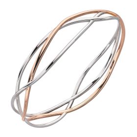 Rose Gold Detail Twist Wrap Bangle