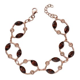 Rose Gold Plated Smoked Topaz Crystal Bracelet