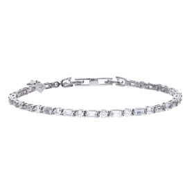 Diamonfire Baguette and Round Zirconia Bracelet