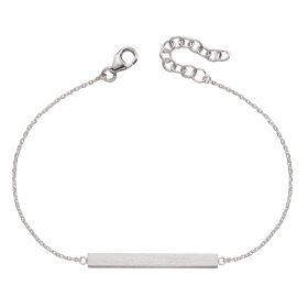 Satin Finish Silver Horizontal Bar Bracelet