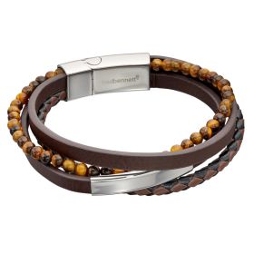 Gents Fred Bennett Navy Para Cord & Beaded Bracelet