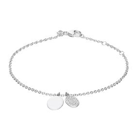 Diamonfire Engravable Tag Bracelet with Pave Set Oval Tag