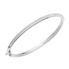 Fiorelli Knife Edge Hinged Bangle with Cubic Zirconia