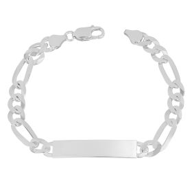 Heavyweight ID Bar Figaro Chain Bracelet