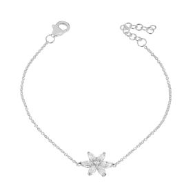 Flower Bracelet with Cubic Zirconia