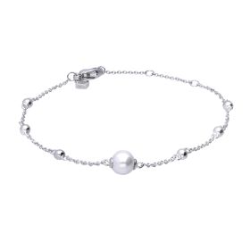 Diamonfire Trace Chain Station Bracelet with Shell Pearl 