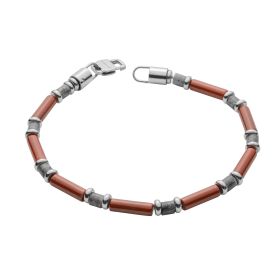 Fred Bennett Red Jasper and Larvikite Stones Bracelet