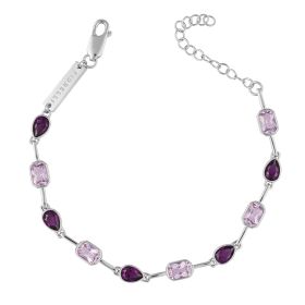 Fiorelli Octagon and Teardrop Station Bracelet with Amethyst Crystal