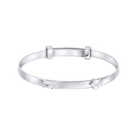 Teddy Bear Peekaboo Expanding Bangle with Diamond