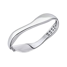 Organic Wave Statement Hinged Bangle