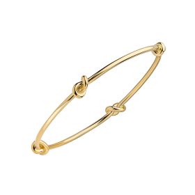 Love Knot Bangle with Yellow Gold Plating