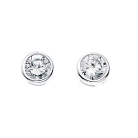 Round Stud Earrings with Cubic Zirconia