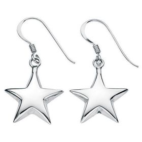 Small Puffed Star Drop Earrings