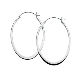 Oval Flat Edge Hoop Earrings