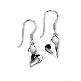 Silver Heart Drop Earring