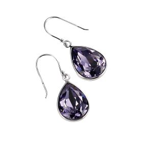 Teardrop Drop Earrings with Tanzanite Crystal