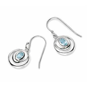 Sky Blue Topaz Double Loop Earrings