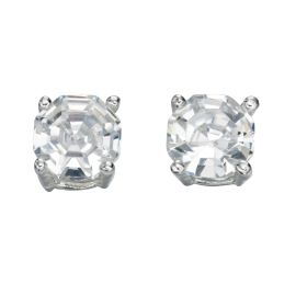 Faceted Stud Earrings with Cubic Zirconia