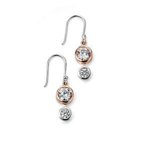 Double Drop Earring with Rose Gold Plating