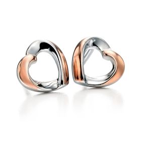 Fiorelli Heart Stud Earrings with Rose Plated Detail