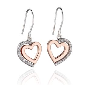 Fiorelli Heart Drop Earrings with Cubic Zirconia