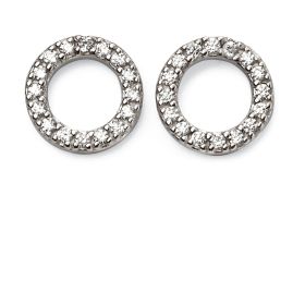 Open Circle Earrings with Cubic Zirconia