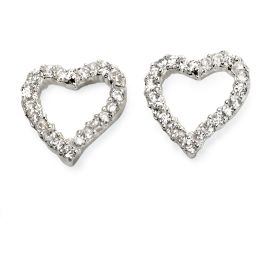 Pave Open Heart Earrings with Cubic Zirconia