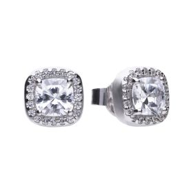 Diamonfire Square Pave Set Stud Earrings