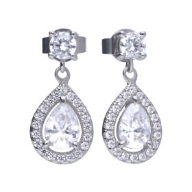 Diamonfire Teardrop Shaped Zirconia Drop Earrings