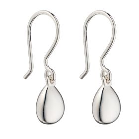 Silver Pebble Drop Earrings