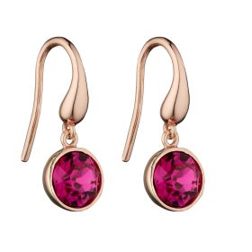 Fuchsia Crystal Drop Earrings