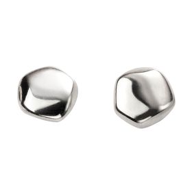 Organic Shaped Silver Stud Earrings