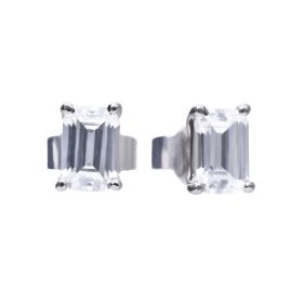 Diamonfire Emerald Cut Zirconia Stud Earrings