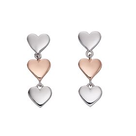 Fiorelli Triple Heart Drop Earrings