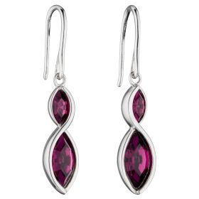 Fiorelli Amethyst Crystal Navette Twist Earrings