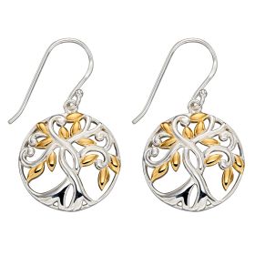 Tree of Life Gold Plate Earrings