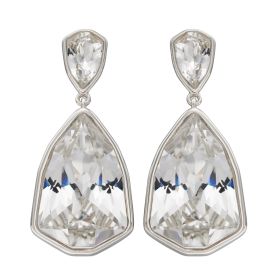 Trilliant Shape Crystal Drop Earrings