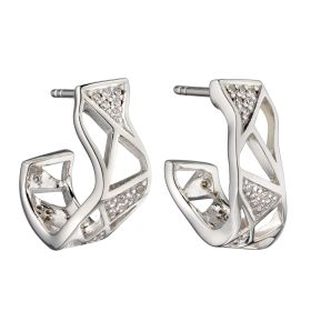 Fiorelli Organic Open Hoop Earrings with Cubic Zirconia