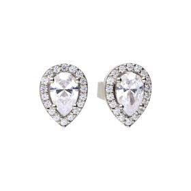 Diamonfire Teardrop Halo Stud Earrings