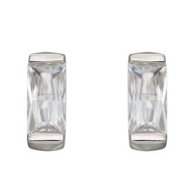 Baguette Cubic Zirconia Stud Earrings